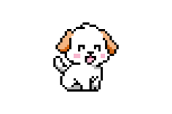 Cute drawing dog character pixel art illustration graphic Product Image 1