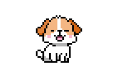 Cute drawing dog character pixel art illustration sticker Product Image 1