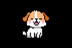 Cute drawing dog character pixel art illustration sticker Product Image 2