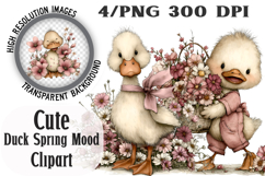 Cute Duck Spring Mood Clipart Product Image 1