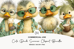 Cute Duck Summer Clipart Product Image 1