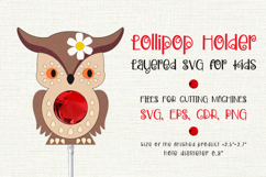 Cute Eagle Owl Lollipop Holder. Birthday party favor. Paper craft template for cutting machines