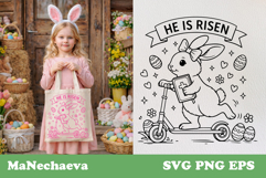 He Is Risen Bunny SVG | Easter Animal Sublimation Product Image 1