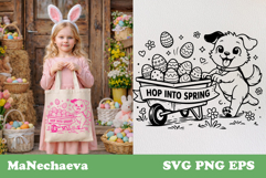 Hop Into Spring Dog SVG | Cute Animal Sublimation Product Image 1