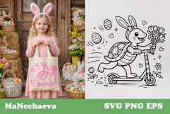Easter Turtle Scooter SVG | Cute Spring Sublimation Product Image 1