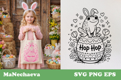 Easter Frog Hop Hop SVG | Cute Animal Sublimation Product Image 1