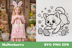 Easter Kitten Egg Hunt SVG | Cute Animal Sublimation Product Image 1