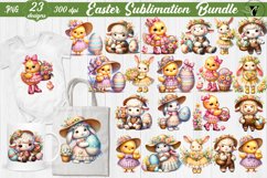 Easter Animals Sublimation bundle | Easter cliparts Product Image 1