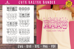 Cute Easter animal SVG design Funny Easter bundle