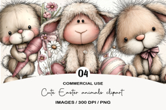 Cute Easter animals clipart Product Image 1