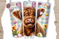 Highland Cow Tumbler Wrap PNG Product Image 1