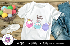 Cute bunny clipart and egg kawaii animals easter sublimation Product Image 2