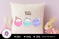 Cute bunny clipart and egg kawaii animals easter sublimation Product Image 3
