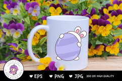 Cute bunny clipart and egg kawaii animals easter sublimation Product Image 4