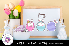 Cute bunny clipart and egg kawaii animals easter sublimation Product Image 5
