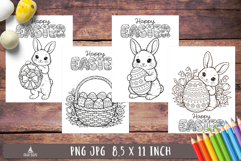 Cute Easter Bunny Coloring Pages Happy Easter printable