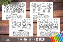 Cute Easter Bunny Coloring Pages Happy Easter printable