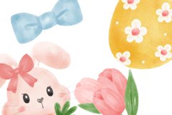 cute pink Easter baby bunny rabbit watercolor set Product Image 4
