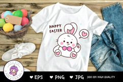 Cute easter bunny clipart rabbit kawaii animal vector Product Image 2