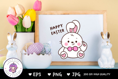 Cute easter bunny clipart rabbit kawaii animal vector Product Image 5
