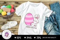 Cute Bunny clipart rabbit hug easter egg kawaii animals Product Image 2