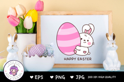 Cute Bunny clipart rabbit hug easter egg kawaii animals Product Image 5