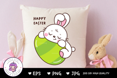 Bunny clipart rabbit hug big easter egg kawaii animals Product Image 3