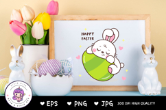 Bunny clipart rabbit hug big easter egg kawaii animals Product Image 5