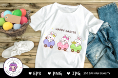 Cute bunny clipart in easter egg car kawaii animals easter Product Image 2