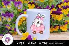 Cute bunny clipart in easter egg car kawaii animals easter Product Image 4