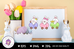 Cute bunny clipart in easter egg car kawaii animals easter Product Image 5