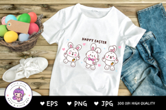 Cute easter bunny clipart rabbit kawaii animals vector Product Image 2