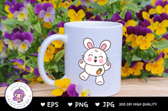 Cute easter bunny clipart rabbit kawaii animals vector Product Image 4