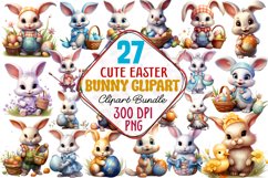 Cute Easter Bunny Sublimation Clipart, Easter Bunny Watercolor, Watercolor Bunny, Cute Bunny Easter, Cute Bunny Clipart, Bunny PNG, Bunny Sublimation, Bunny Sublimation Designs