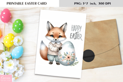 Cute Watercolor Animal |Happy Easter Card|Printable Card Product Image 1