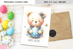 Cute Watercolor Animal |Happy Easter Card|Printable Card Product Image 1