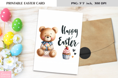 Cute Watercolor Animal |Happy Easter Card|Printable Card Product Image 1
