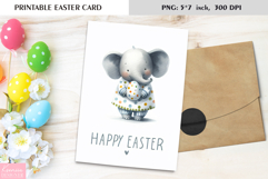 Cute Watercolor Animal |Happy Easter Card|Printable Card Product Image 5