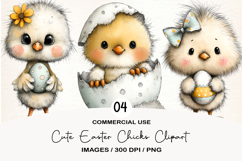 Cute Easter Chicks Clipart Product Image 1