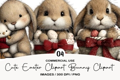 Cute Easter Clipart Bunny Clipart Product Image 1