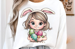 Cute Easter Girl Bunny Smile Clipart Product Image 2