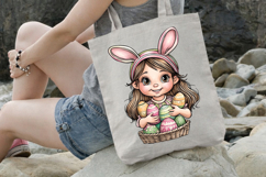 Cute Easter Girl Bunny Smile Clipart Product Image 3