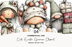 Cute Easter gnomes clipart Product Image 1