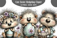 Cute Easter Hedgehog Clipart Product Image 1