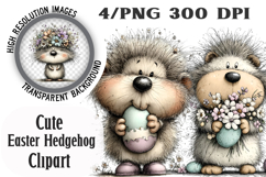 Cute Easter Hedgehog Clipart Product Image 1