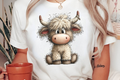 Cute Easter highland cow Clipart Product Image 2