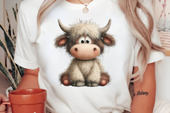 Cute Easter highland cow Clipart Product Image 2