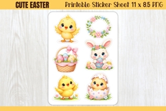 Cute Easter Printable Stickers - PNG Sticker Sheet
