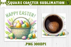 Easter Square Coaster | Cute Easter sublimation Product Image 1