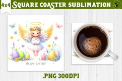 Easter Square Coaster | Cute Easter sublimation Product Image 1